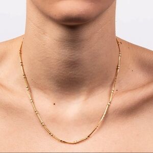 Necklet DOUBLE BEAD SNAKE CHAIN - MIDI - gold